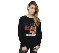 Disney Women's Lady & The Tramp Distressed Classic Poster Sweatshirt in Black | Size: Large Disney Black L
