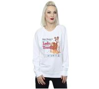Disney Women's Lady & The Tramp Distressed Classic Poster Sweatshirt in White | Size: Medium Disney White M