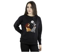 Disney Women's Lady And The Tramp Moon Sweatshirt Black XX-Large