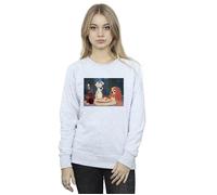 Disney Women's Lady & The Tramp Spaghetti Photo Sweatshirt in Grey | Size: 2XL Disney Grey 2XL