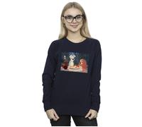 Disney Women's Lady & The Tramp Spaghetti Photo Sweatshirt in Navy | Size: 2XL Disney Navy 2XL