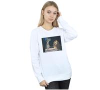 Disney Women's Lady & The Tramp Spaghetti Slurp Sweatshirt in White | Size: 2XL Disney White 2XL