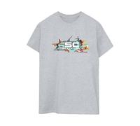 Disney Women's Lightyear Star Command Graphic Title Cotton Boyfriend T-Shirt in Grey | Size: Small Disney Grey S