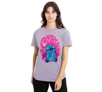 Disney Women's Lilo and Stitch Airbrush Cutie Classic T Shirt, Soft Lavendar