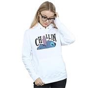 Disney Women's Lilo and Stitch Chillin Hoodie White Small