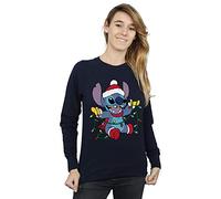 Disney Women's Lilo and Stitch Christmas Lights Sweatshirt