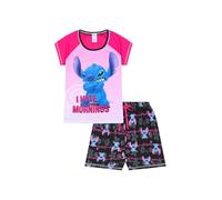 Disney Womens Lilo and Stitch I Hate Mornings Short Cotton Pyjama Set Ladies PJ's