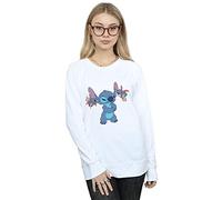 Disney Women's Lilo And Stitch Little Devils Sweatshirt White Large