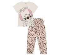 Disney Womens Lilo and Stitch Long Pyjama Set Ladies PJs (16-18) Beige