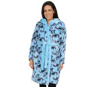 Disney Womens Lilo and Stitch Stitch Blue Fleece Dressing Gown Fleece Hooded Ladies Robe (20-22)