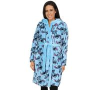 Disney Womens Lilo and Stitch Stitch Blue Fleece Dressing Gown Fleece Hooded Ladies Robe