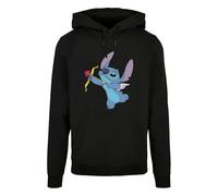 Disney Women's Lilo and Stitch Stitch Cupid Valentines Hoodie Black XX-Large