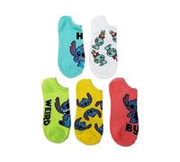 Disney Women's Lilo & Stitch 5 Pack No Show Socks Casual Sock (pack of 5)