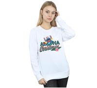Lilo And Stitch Aloha Christmas Sweatshirt Disney White L