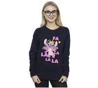 Disney Women's Lilo & Stitch Angel Fa La La Sweatshirt in Navy | Size: Large Disney Navy L