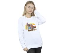Disney Women's Lilo & Stitch Bitten Surfboard Sweatshirt in White | Size: 2XL Disney White 2XL