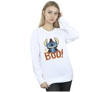 Disney Women's Lilo & Stitch Boo Sweatshirt in White | Size: Medium Disney White M