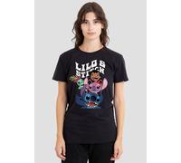 Lilo And Stitch Womens Character Montage Ladies Shirt, Black, Black, M UK