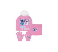 Disney Women's Lilo & Stitch Hat, Gloves & Snood in Pink Disney Pink One Size