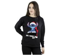 Disney Women's Lilo & Stitch Just How Good Sweatshirt in Black | Size: Small Disney Black S