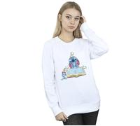 Disney Women's Lilo & Stitch Reading A Book Sweatshirt in White | Size: XL Disney White XL