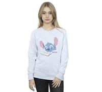 Disney Women's Lilo & Stitch Reading Lying Down Sweatshirt Sport Grey XX-Large