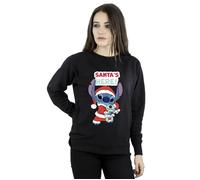Disney Women's Lilo & Stitch Santa´s Here Sweatshirt in Black | Size: 3XL Disney Black 3XL
