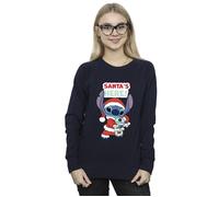 Disney Women's Lilo & Stitch Santa´s Here Sweatshirt in Navy | Size: Medium Disney Navy M