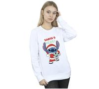 Disney Women's Lilo & Stitch Santa´s Here Sweatshirt in White | Size: 3XL Disney White 3XL