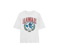 Disney Women's Lilo & Stitch Stitch Ball Oversized T-Shirt, White | Size: Medium Disney White M