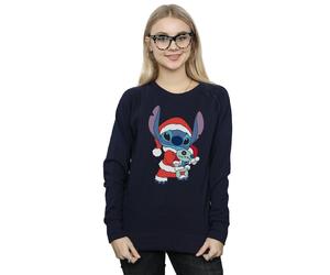 Disney Women's Lilo & Stitch Stitch Christmas Sweatshirt in Navy | Size: 2XL Disney Navy 2XL