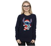 Disney Women's Lilo & Stitch Stitch Christmas Sweatshirt in Navy | Size: XL Disney Navy XL