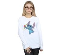 Disney Women's Lilo & Stitch Stitch Cupid Valentines Sweatshirt in White | Size: Medium Disney White M