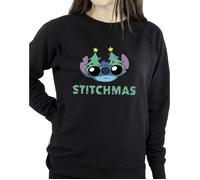 Disney Women's Lilo & Stitch Stitchmas Glasses Sweatshirt in Black | Size: 5XL Disney Black 5XL