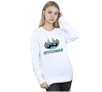 Disney Women's Lilo & Stitch Stitchmas Glasses Sweatshirt in White | Size: 3XL Disney White 3XL