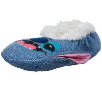 Disney Women's Lilo & Stitch Teddy Fur Slipper Socks, Blue Light, Fits Sock Size 9-11 Fits Shoe Size 4-10.5