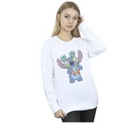 Disney Women's Lilo & Stitch Tropical Fun Sweatshirt in White | Size: Large Disney White L
