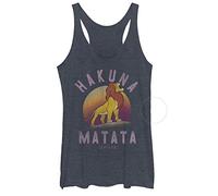 Disney Women's Lion King Hakuna Matata Graphic Tank, Navy Heather, Large