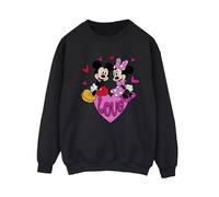 Disney Women's Mickey & Minnie Love Hearts Sweatshirt Black Large