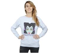 Disney Women's Maleficent Cropped Head Sweatshirt in Grey | Size: XL Disney Grey XL