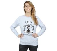 (XXL, Heather Grey) Disney Womens/Ladies Maleficent I Run This Castle Sweatshirt