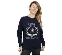 Disney Women's Maleficent I Run This Castle Sweatshirt in Navy | Size: Medium Disney Navy M