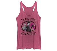 Disney Women's Maleficent I Run This Castle T-Shirt, Pink Heather, L