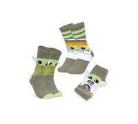 Disney Slippers Socks for Women & Teens UK Size 2.5-7.5, Pack of 2 Non Slip Fleece Winter Socks, Soft & Fluffy, Gifts for Her (Grey Mandalorian)