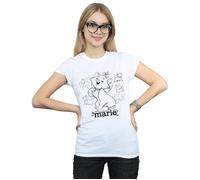 Disney Women's Marie Collage Sketch Cotton T-Shirt in White | Size: Large Disney White L