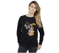 Disney Women's Mary Poppins Floral Silhouette Sweatshirt in Black | Size: Medium Disney Black M