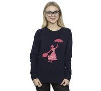 Disney Women's Mary Poppins Flying Sweatshirt Navy Blue XXX-Large