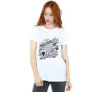 Disney Women's Mary Poppins Practically Boyfriend Fit T-Shirt White Small