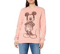 Disney Women's Mickey Forward Sketch Sweatshirt, Pink (Dusty Pink Ltpk), 12 (Size: Large)