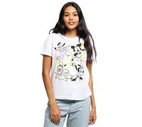 DISNEY Women's Mickey & Friends 90s Graphic T-Shirt, White, Large